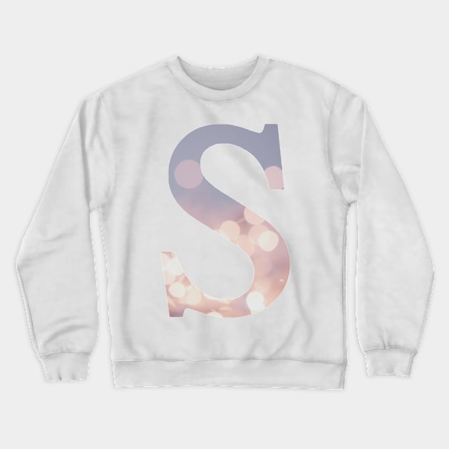 The Letter S Purple Lights Crewneck Sweatshirt by Claireandrewss